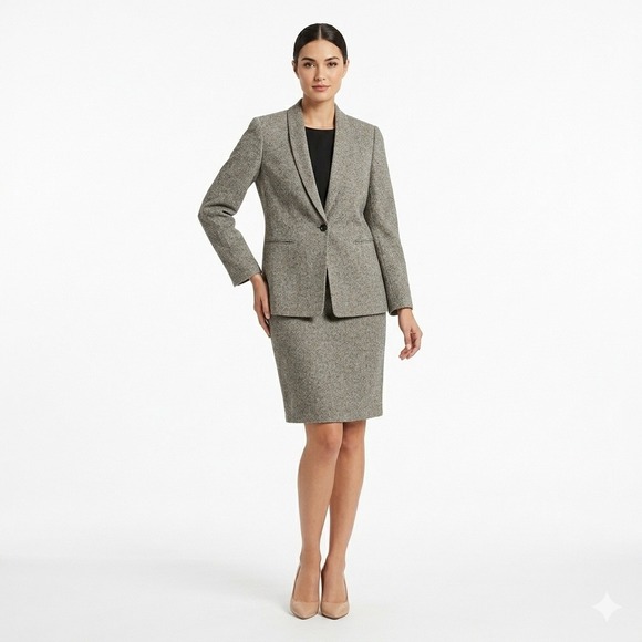 Dana Buchman Tweed Blazer + Skirt Set | Vintage Co-ord - Picture 2 of 7